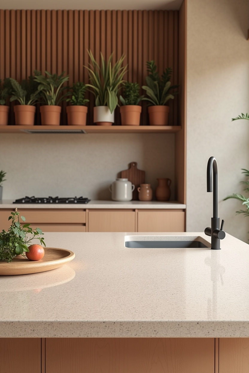 sunset-gradient terrazzo countertops home decor