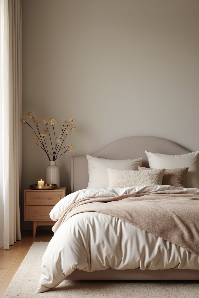 cream luxury bedroom ideas — pleated silk duvet featuring material_accent