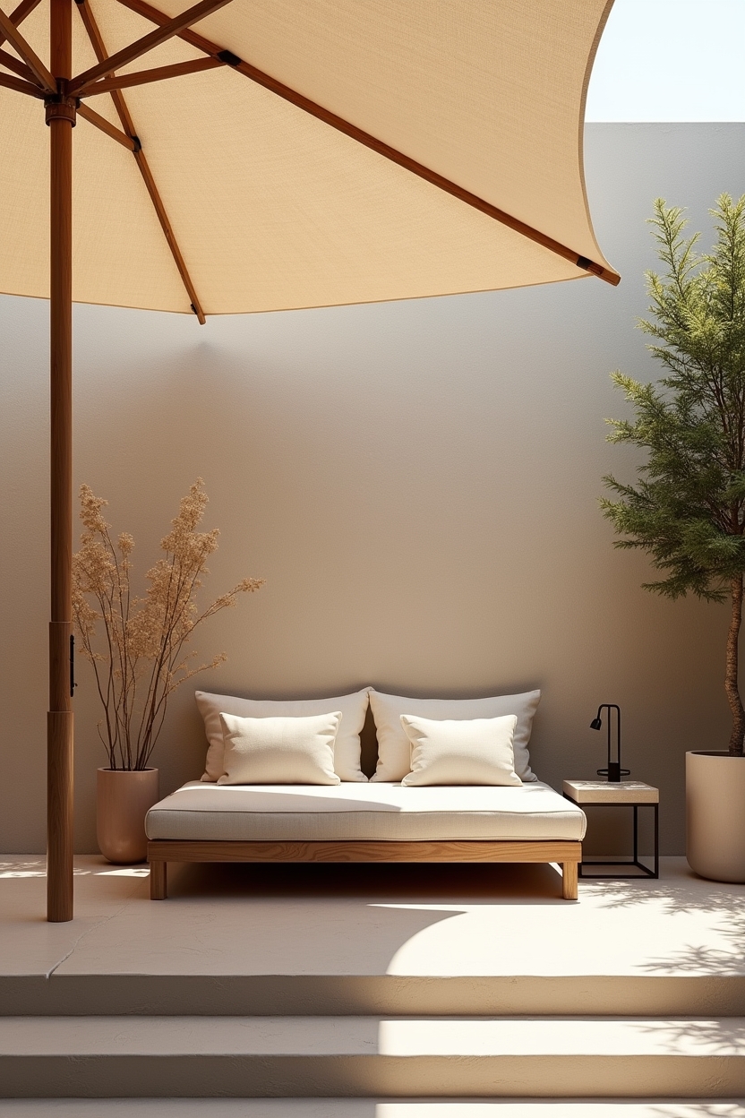 oversized sand linen cantilever umbrella home decor