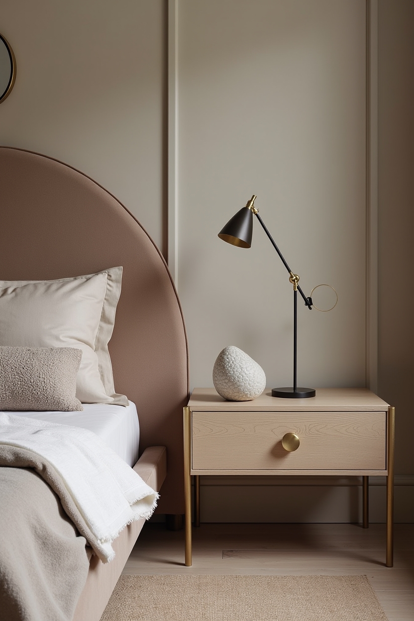 oversized curved upholstered headboard home decor