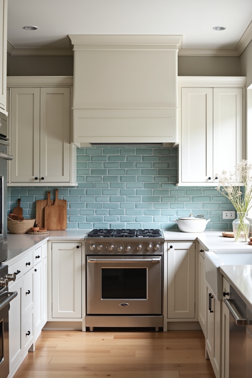 hand-glazed coastal blue subway backsplash home decor