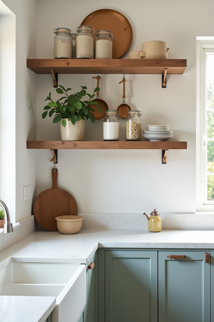 reclaimed teak open shelving home decor