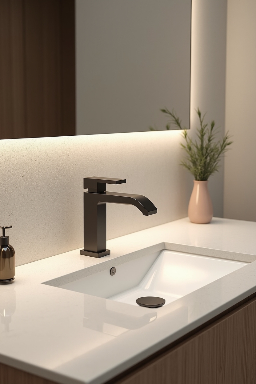 matte graphite waterfall faucet home decor