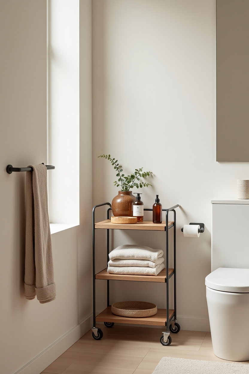 compact mini-spa styling cart home decor
