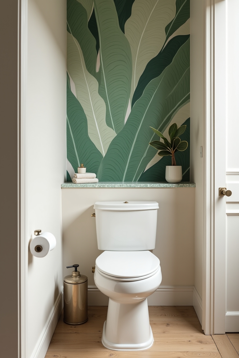 oversized hand-painted banana-leaf mural home decor
