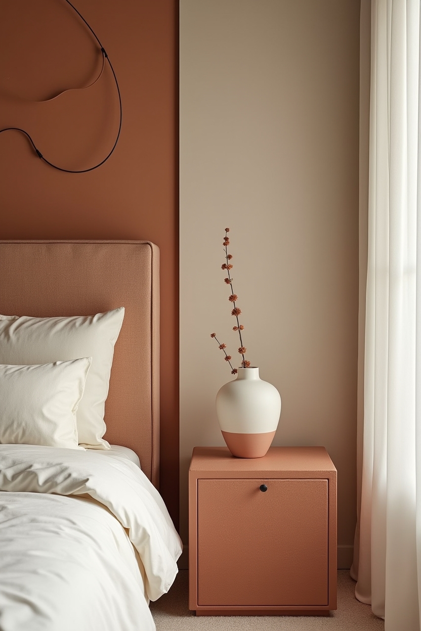 biomorphic hand-painted headboard mural home decor