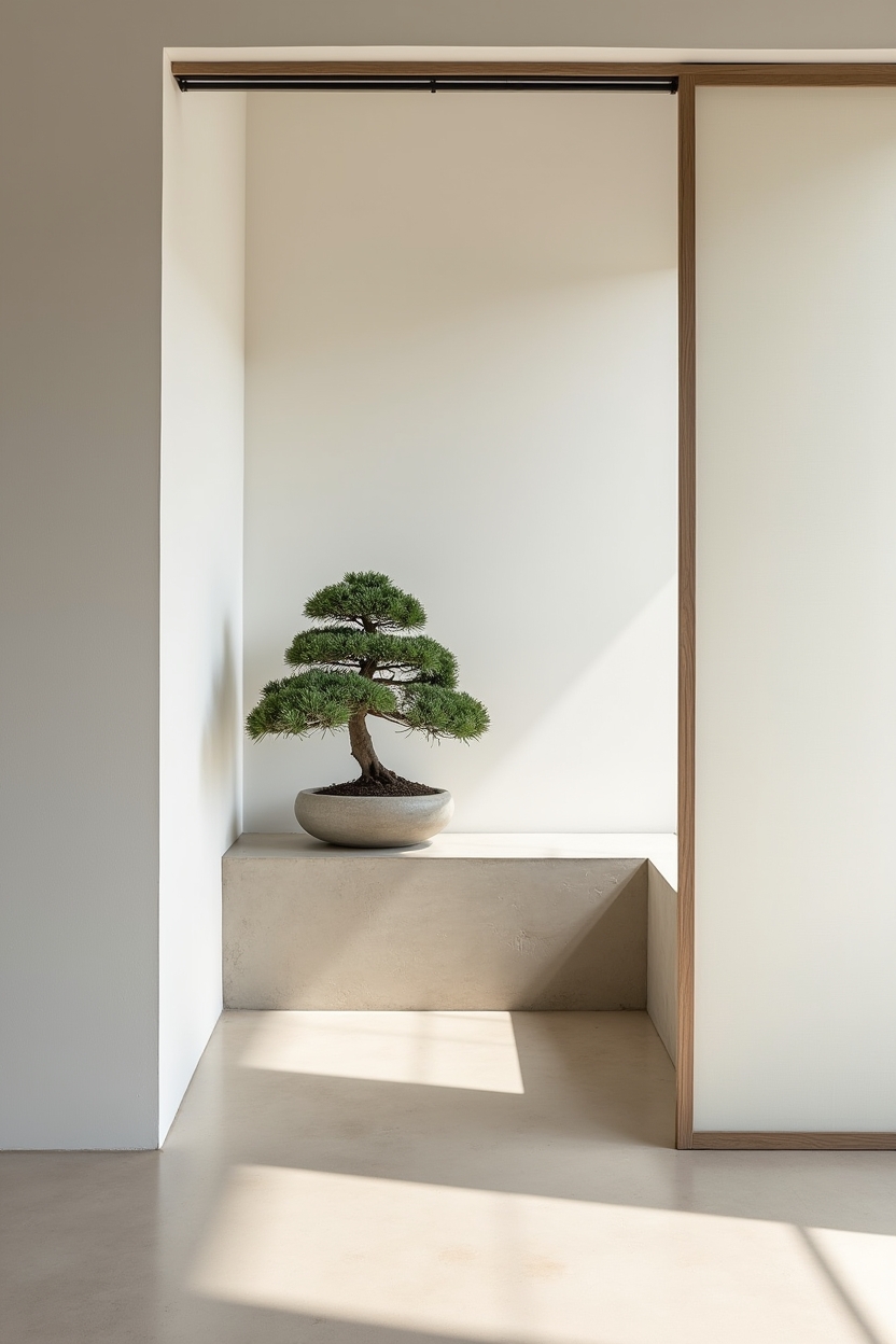 sliding rice-paper screen at nook entrance home decor