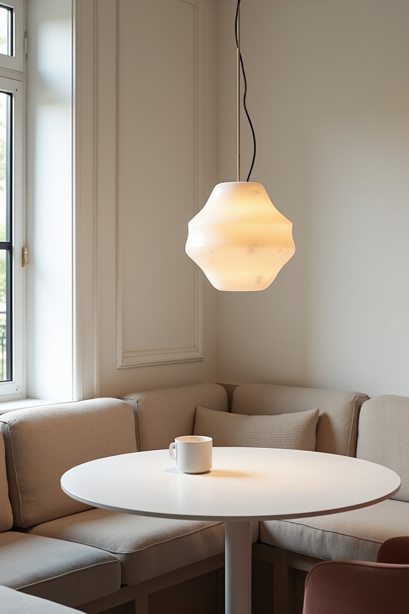 single sculptural raw alabaster pendant home decor