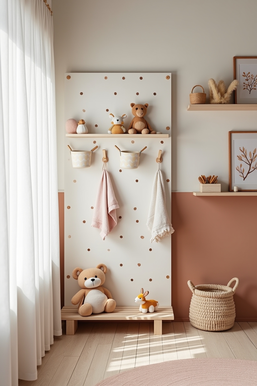 oversized painted pegboard toy wall home decor