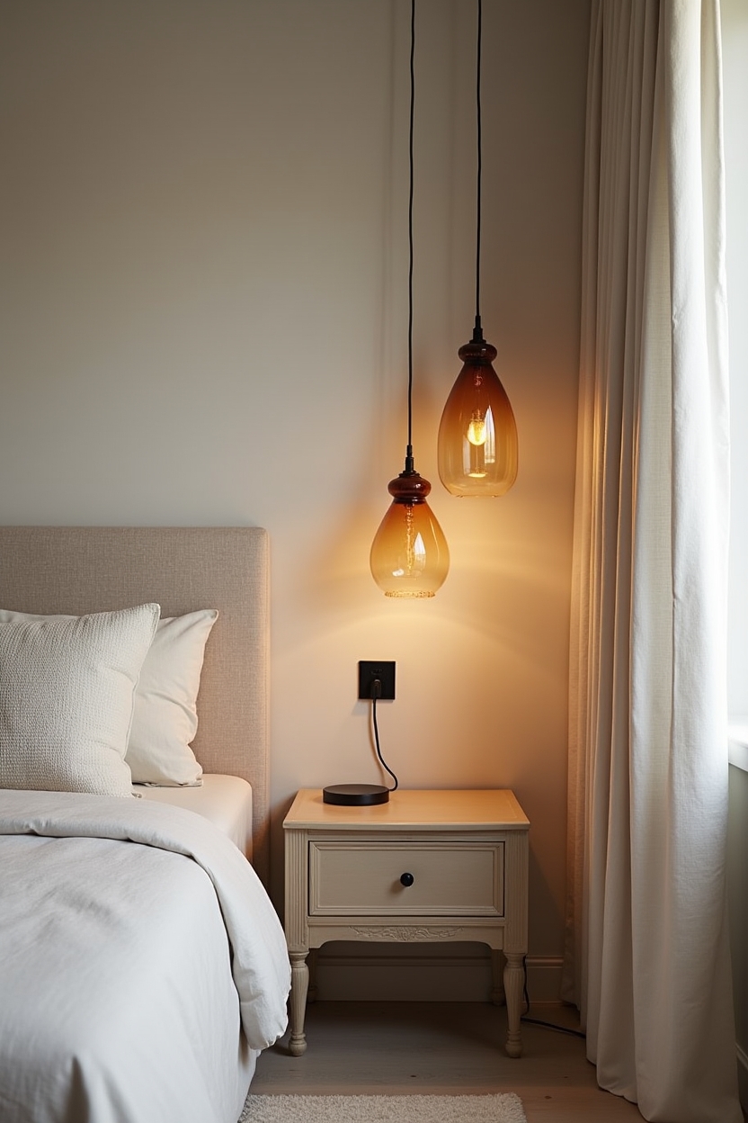 hand-blown amber glass pendants home decor