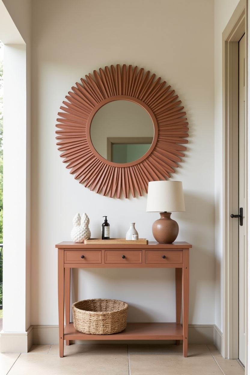 painted sunburst mirror home decor