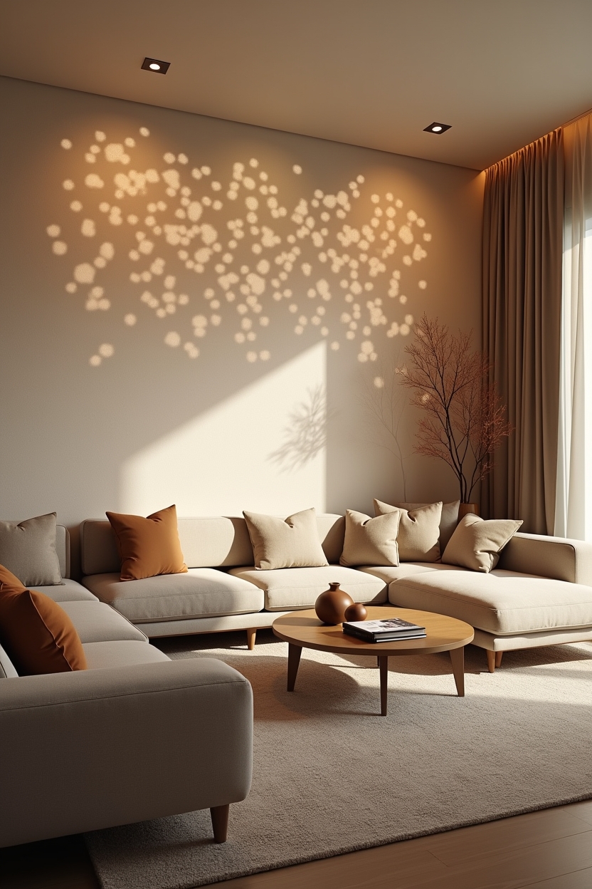 low-angle textured gobo projection home decor