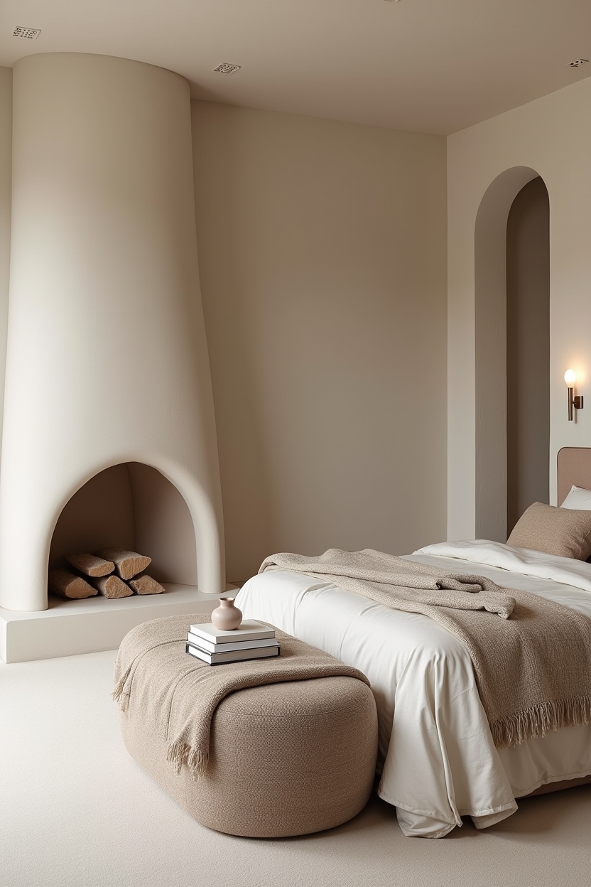sculptural_plaster_fireplace home decor