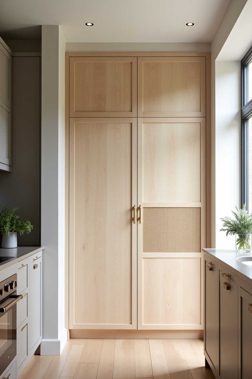 two-tone horizontal-grain birch panel door home decor
