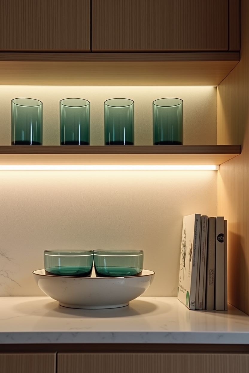 under-shelf LED backlighting home decor