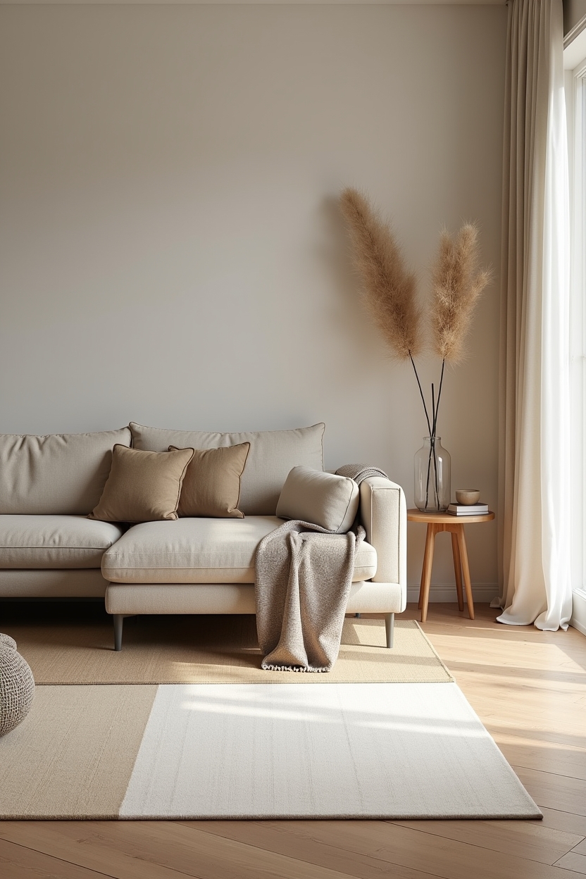 layered sisal base rug topped by offset cloud-wool accent rug home decor