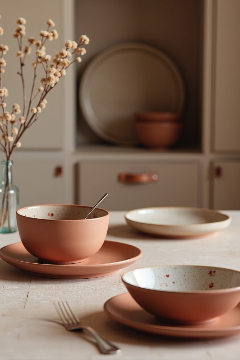 hand-painted matte stoneware settings home decor