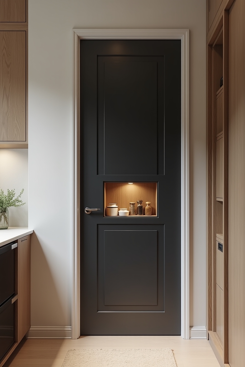 charcoal-lacquer statement pantry door home decor