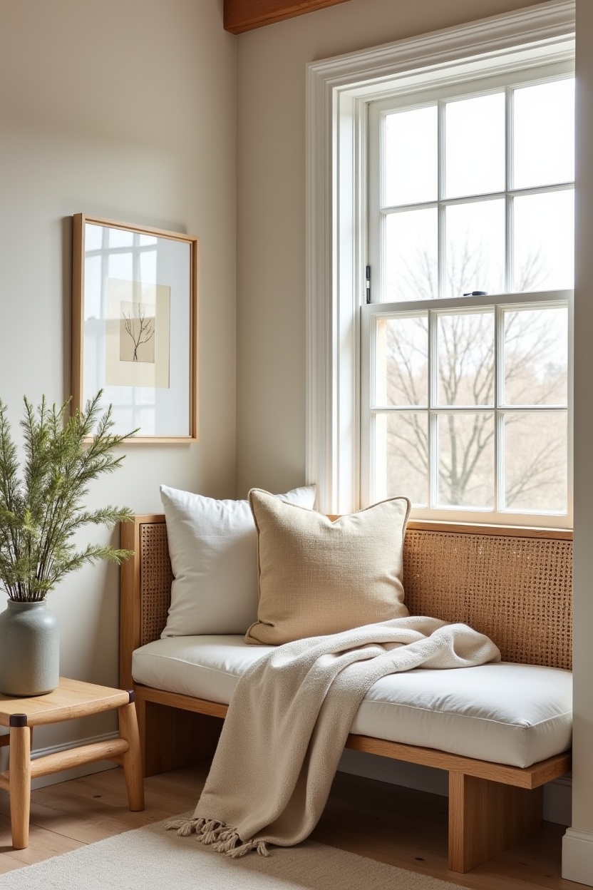 woven banquette window seat home decor