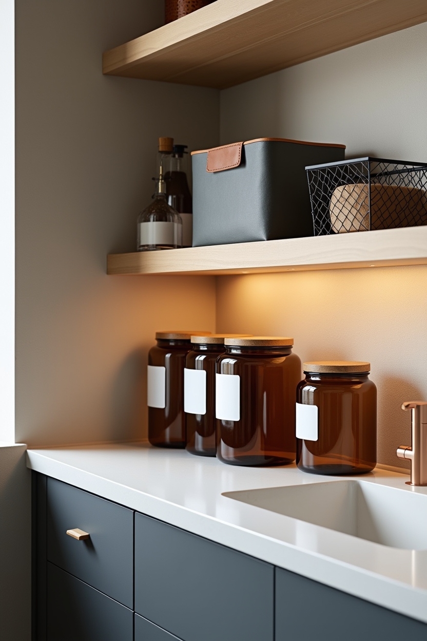amber_glass_canisters home decor