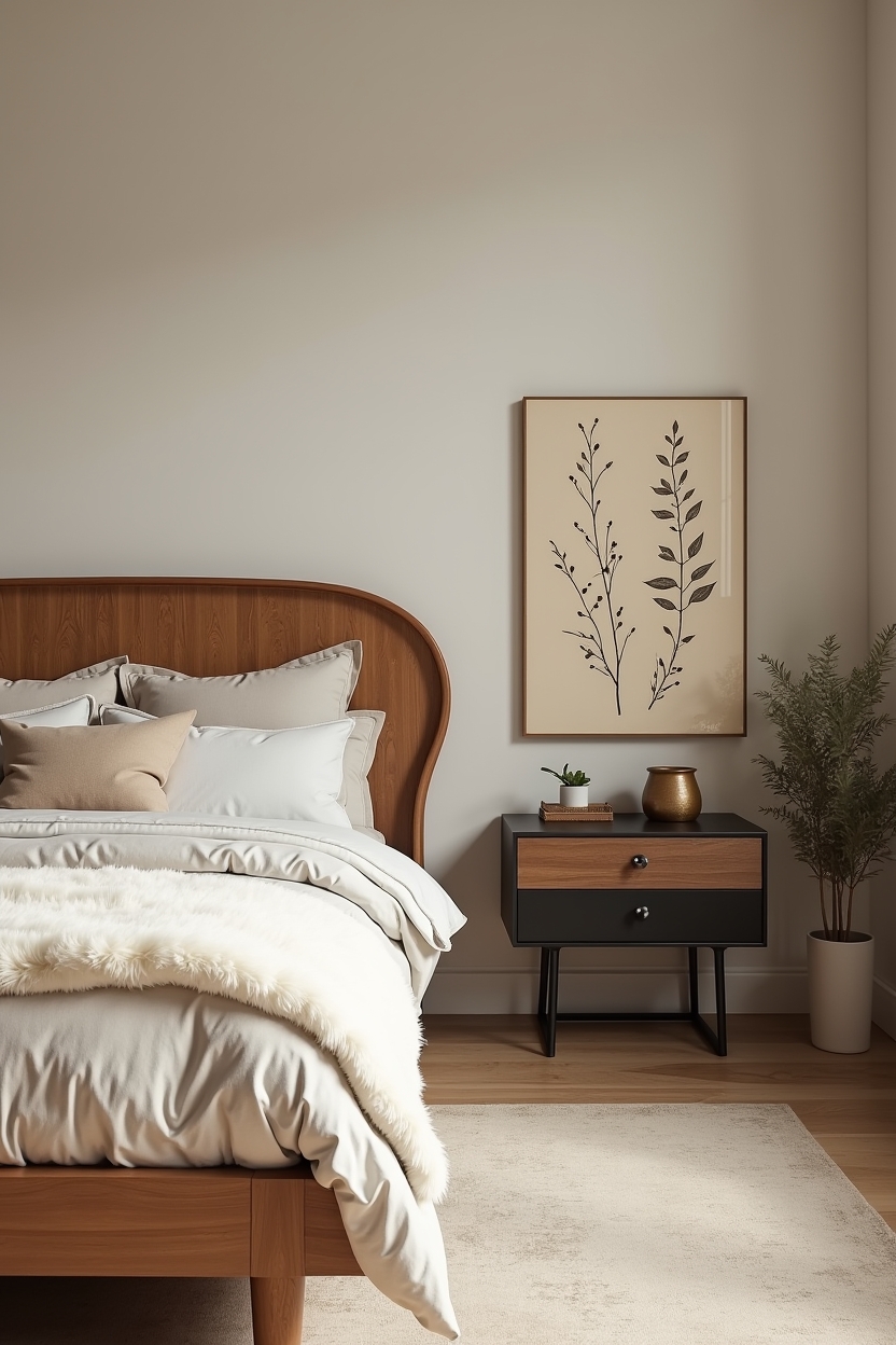 curved honeyed bentwood headboard home decor