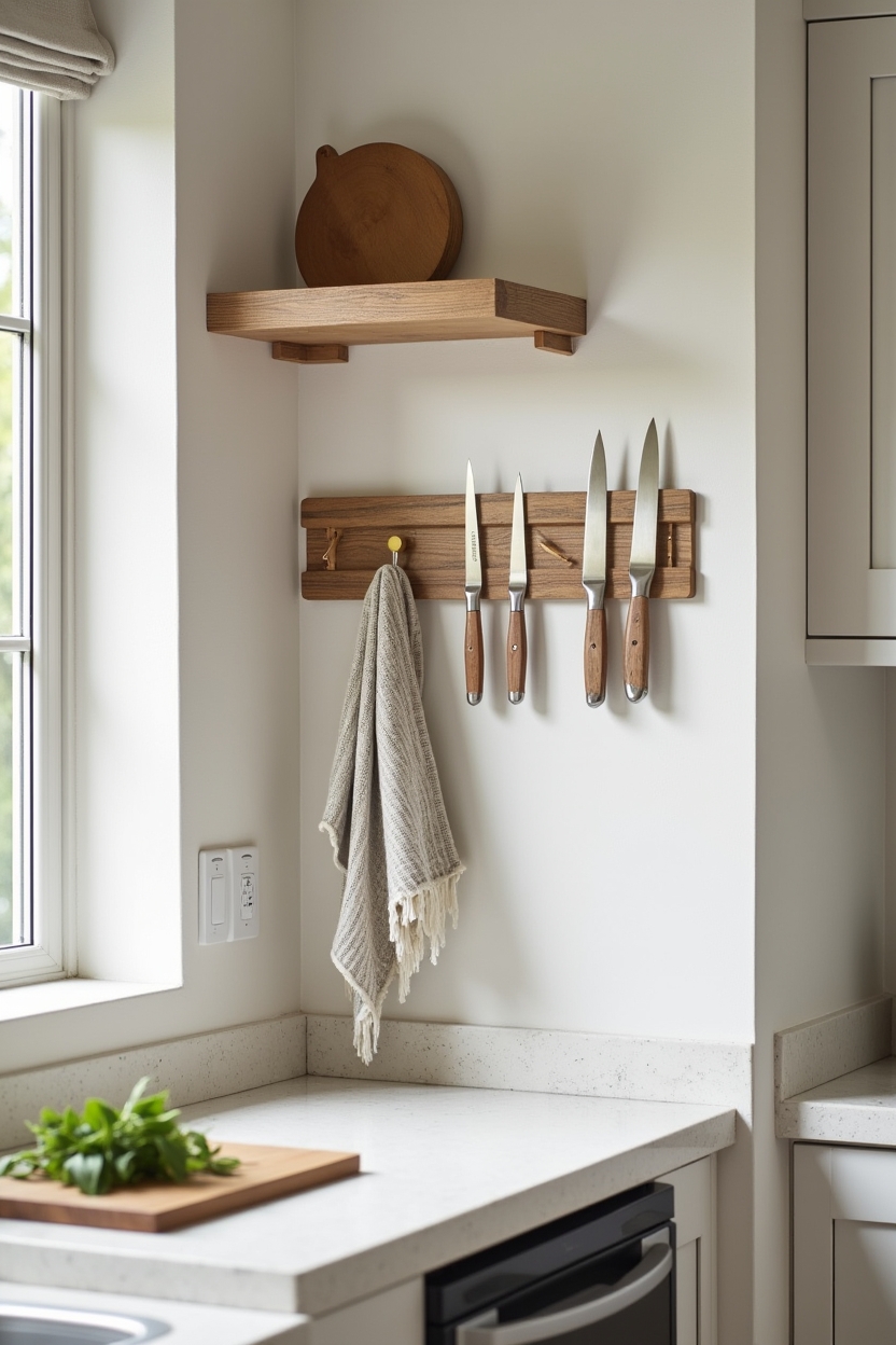 driftwood-faced magnetic knife strip home decor