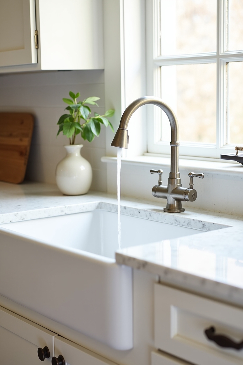 hammered nickel bridge faucet with soft arch home decor