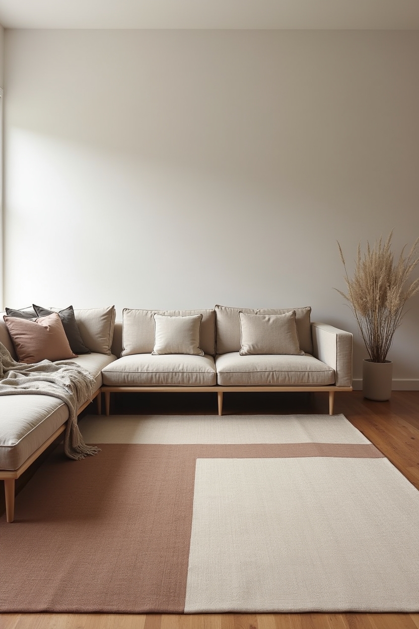 oversized asymmetric two-tone wool split home decor