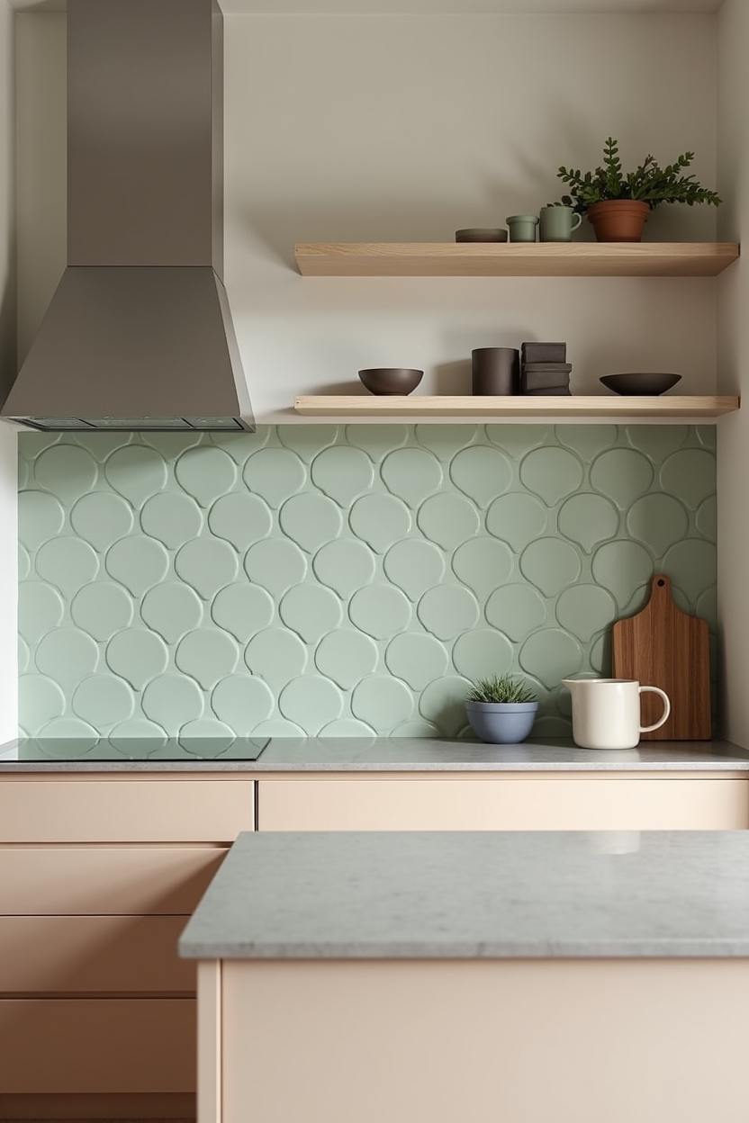 curved porcelain scallop tiles (oversized) home decor