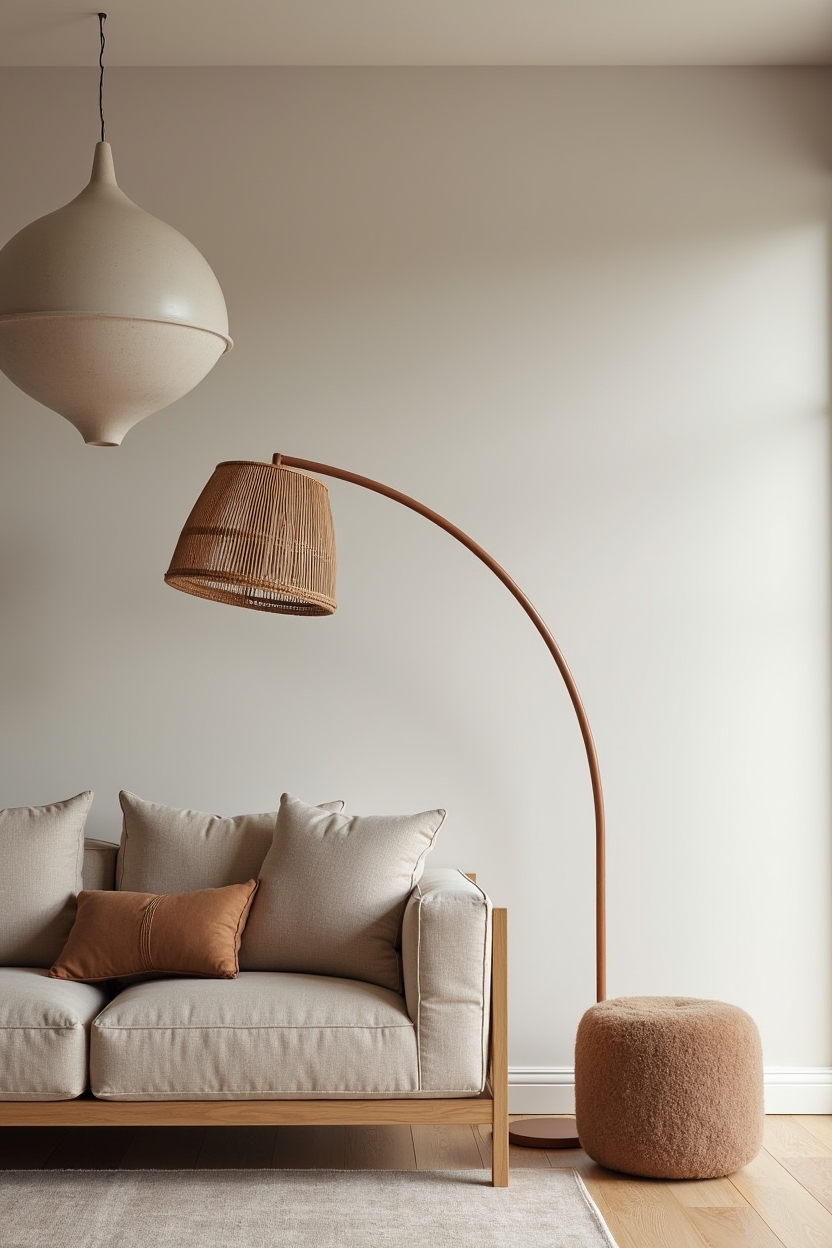 rattan arc floor lamp home decor