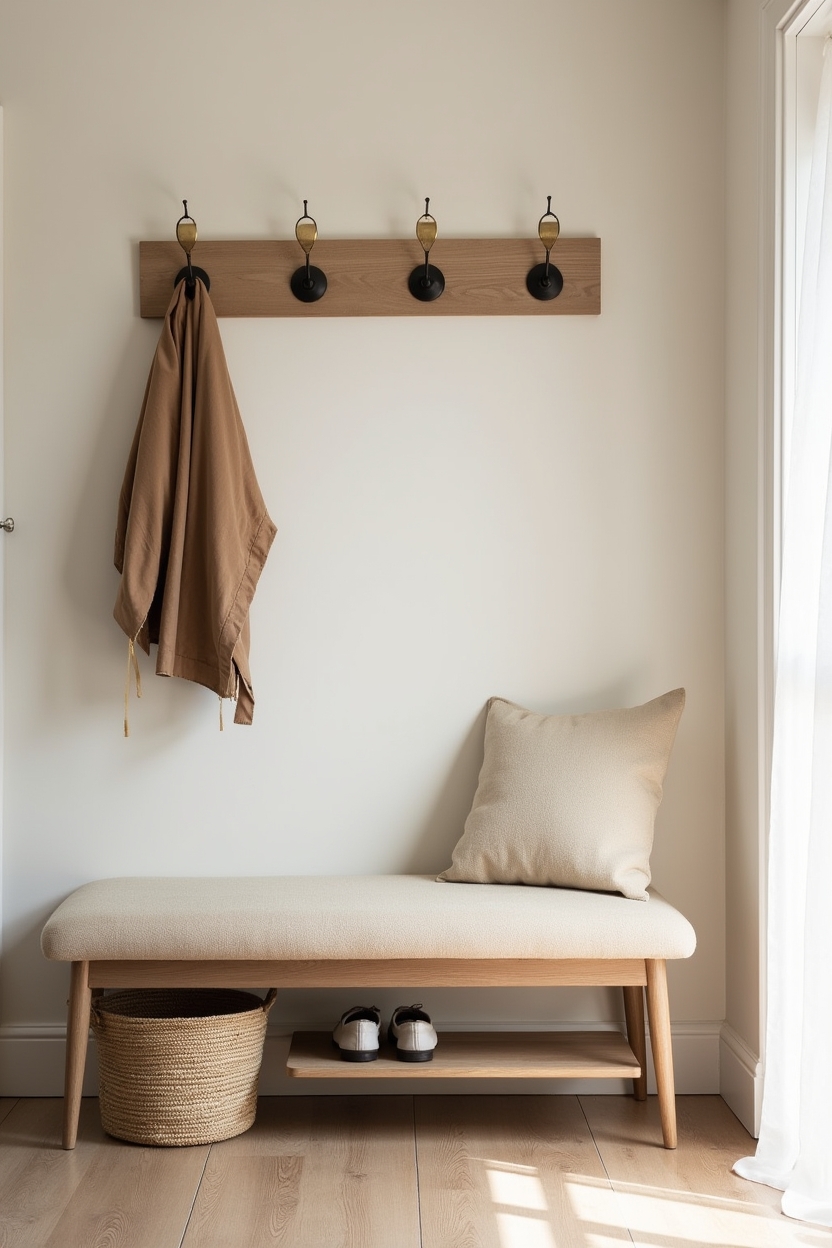 reupholstered midcentury bench in cream bouclé home decor
