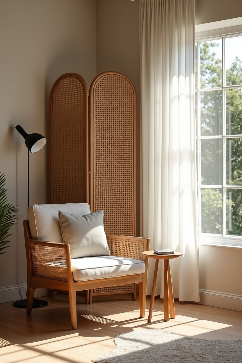 hand_woven_cane_privacy_screen home decor