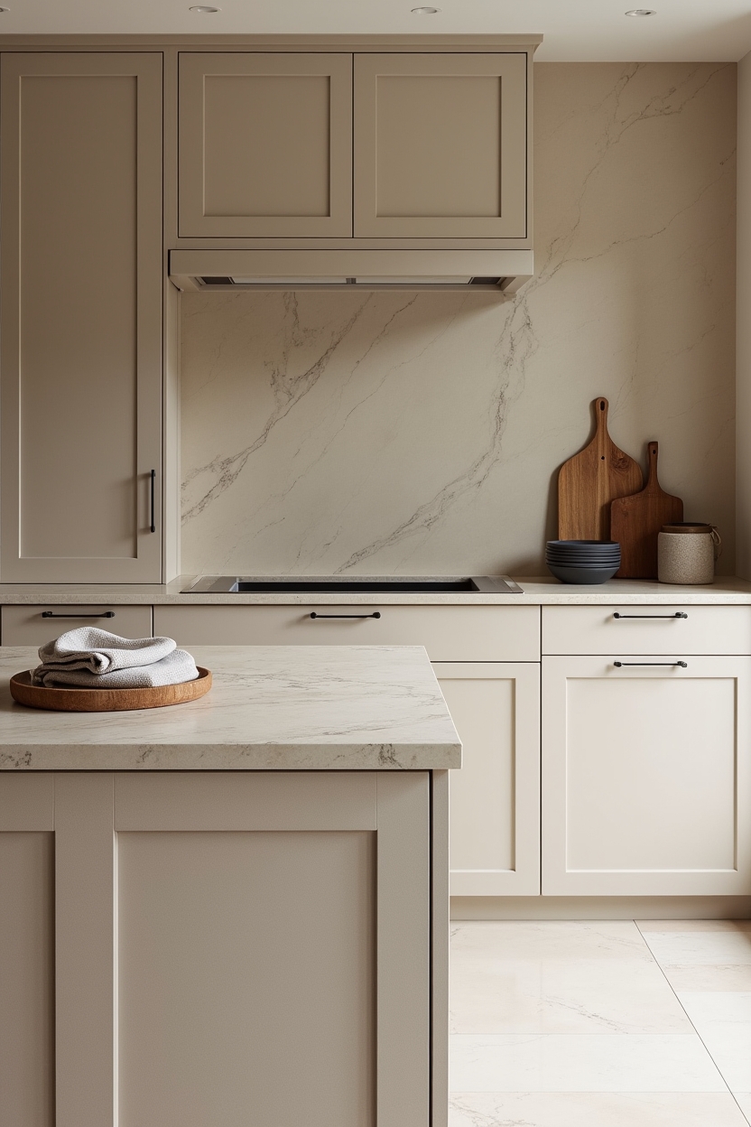 bookmatched warm matte stone slab home decor