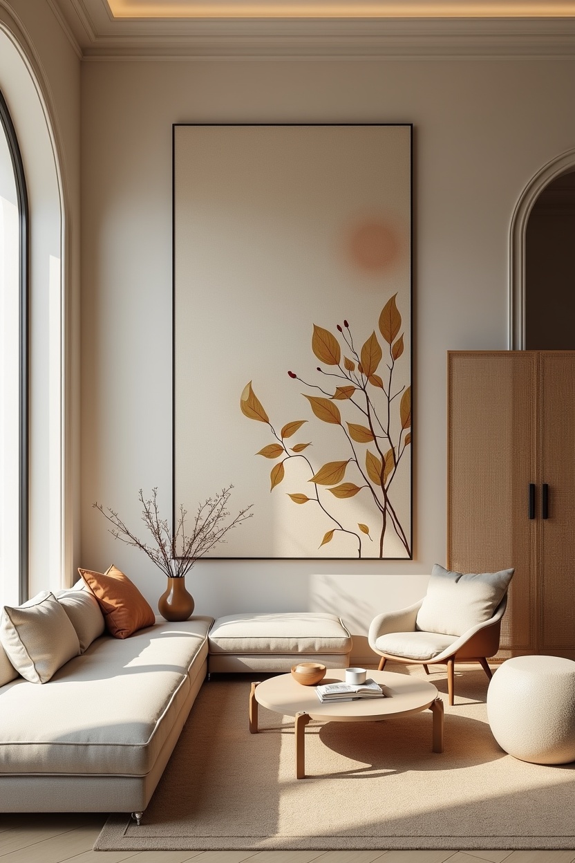 hand-painted macro botanical wallpaper panel home decor