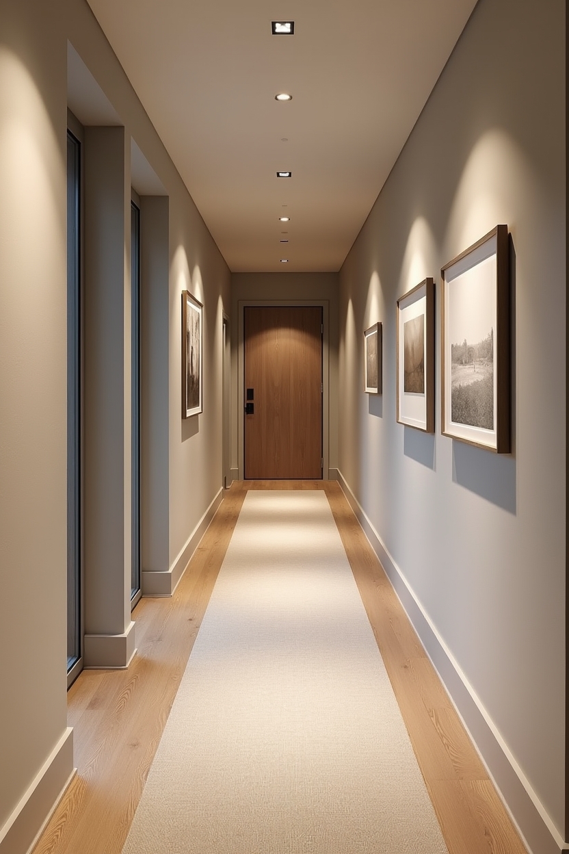 designer small entryway runner ideas — framed_gallery_wall featuring gallery_anchor_runner