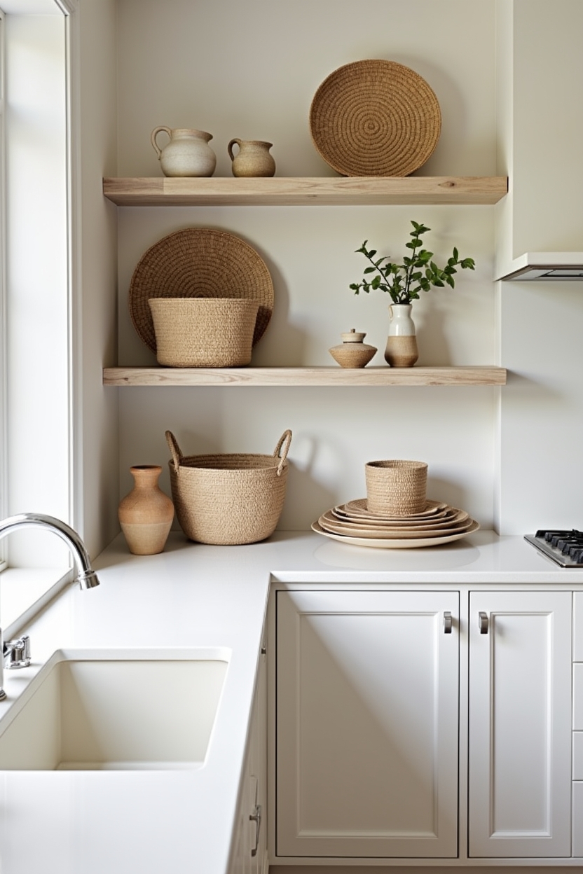 weathered whitewash floating shelves home decor