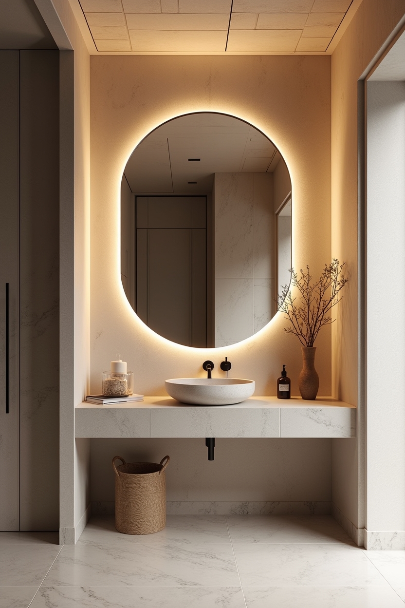 backlit_stone_mirror home decor