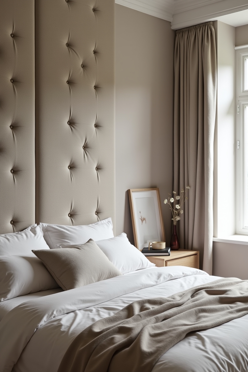 micro-tufted monochrome dove-gray wall panel home decor