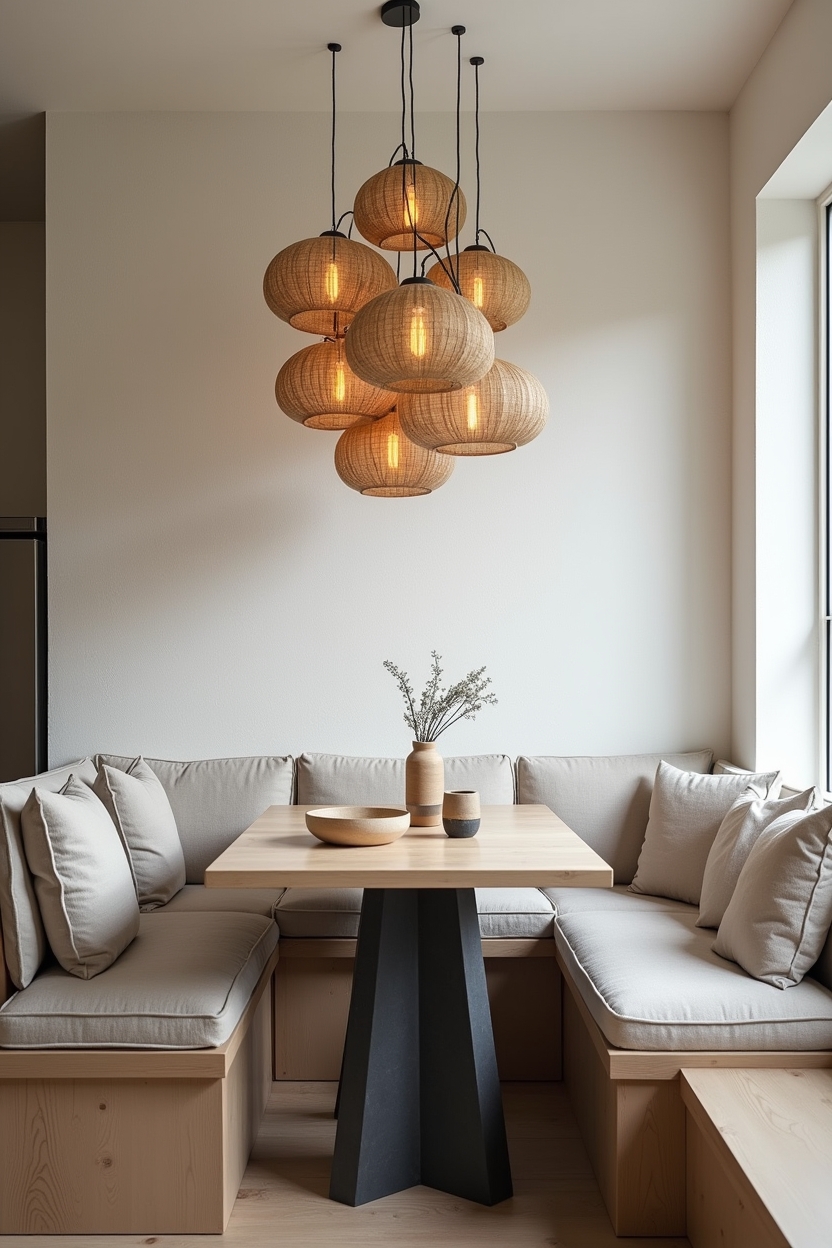clustered reed-paper lanterns home decor