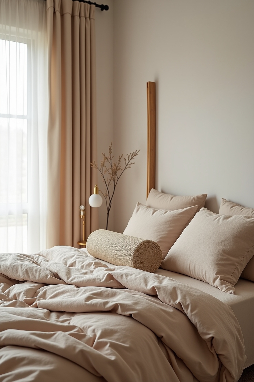 mushroom‑tone textured hemp duvet home decor