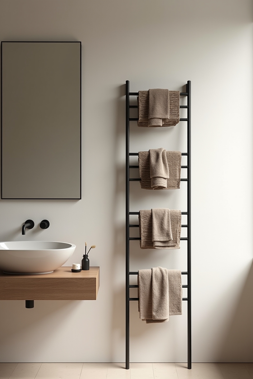 wall_mounted_towel_ladder home decor