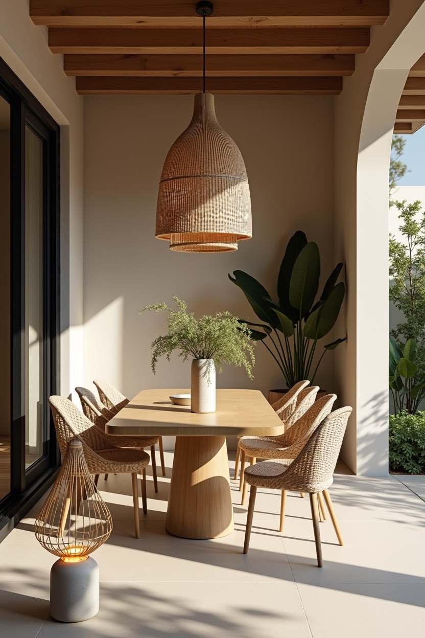 floating rattan pendant home decor
