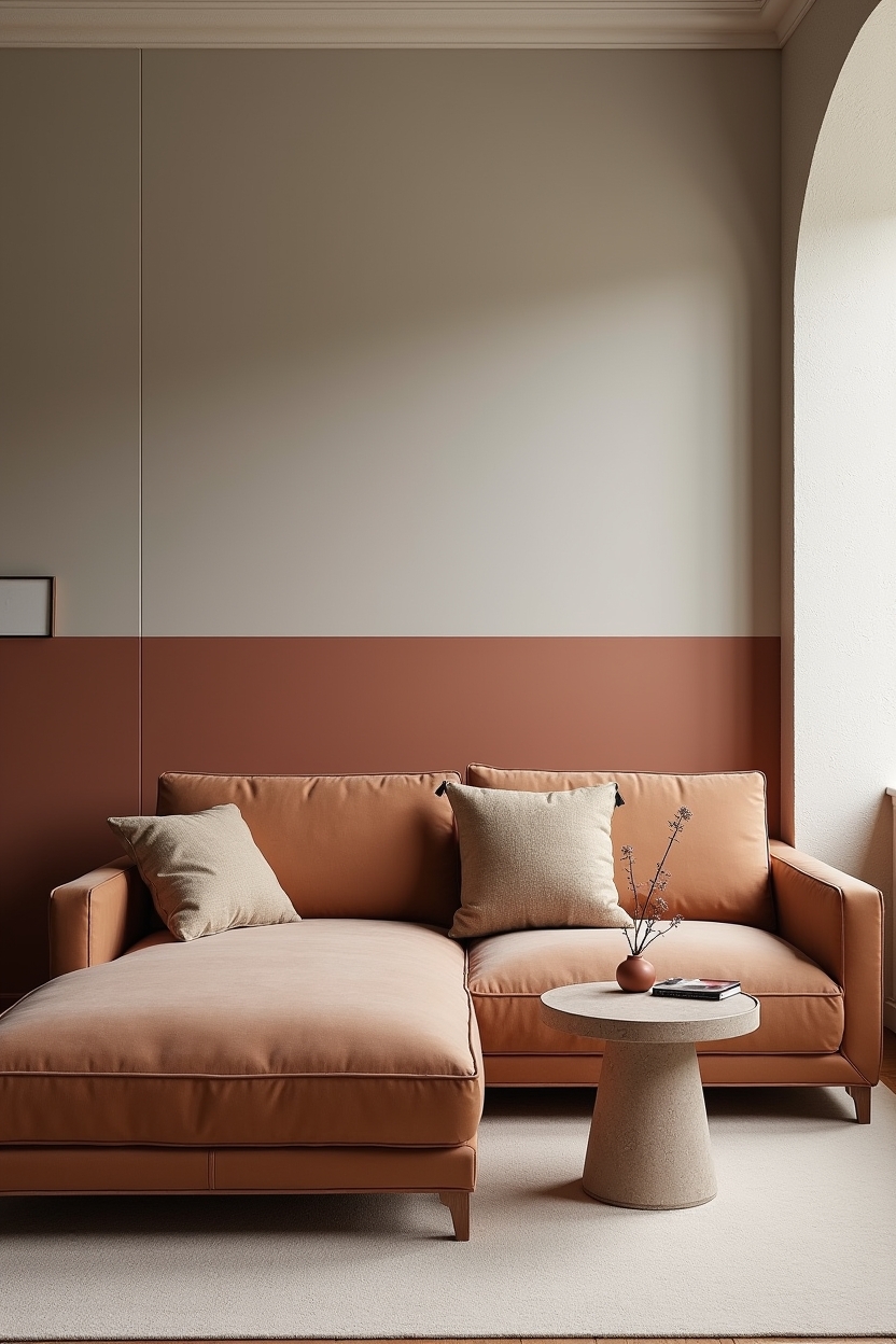 two-tone plaster wall home decor