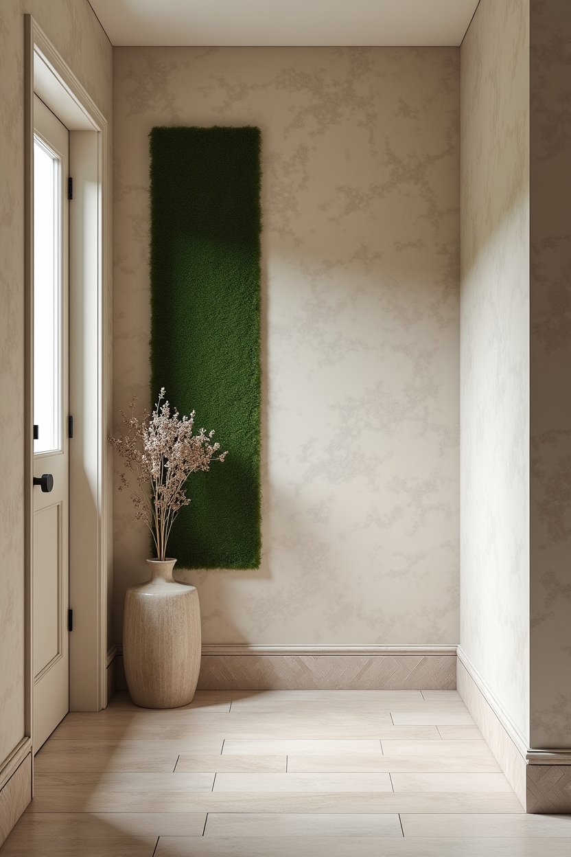geometric peel-and-stick tile wainscot home decor