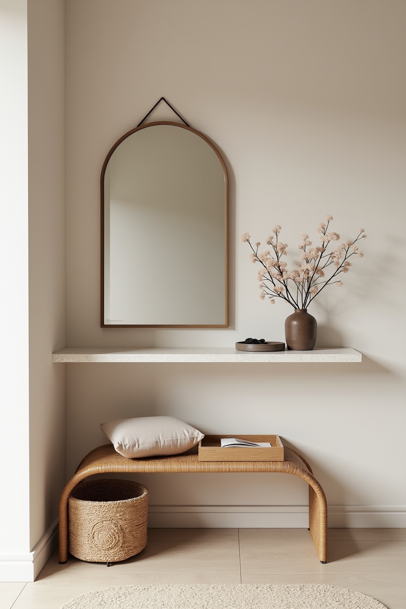 slim terrazzo floating shelf home decor