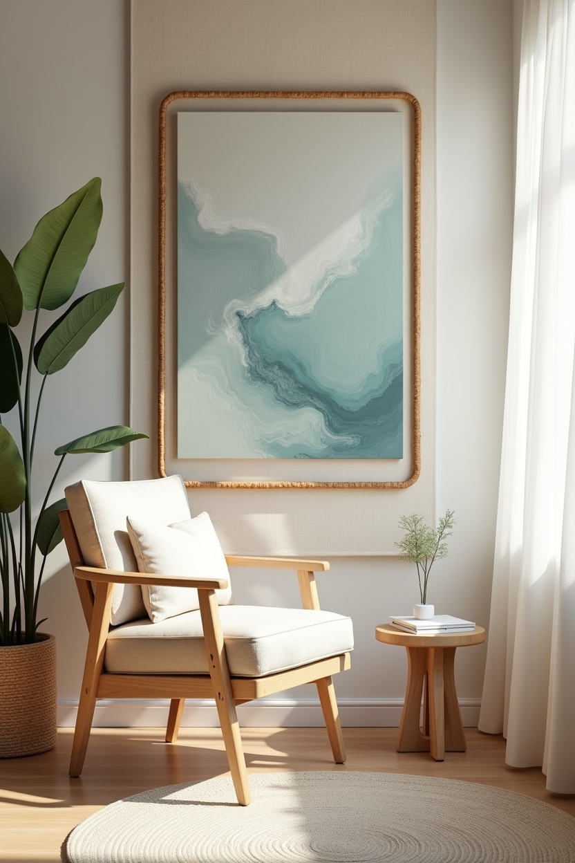 coastal office background ideas — three vertical linen panels featuring vertical linen panel backdrop