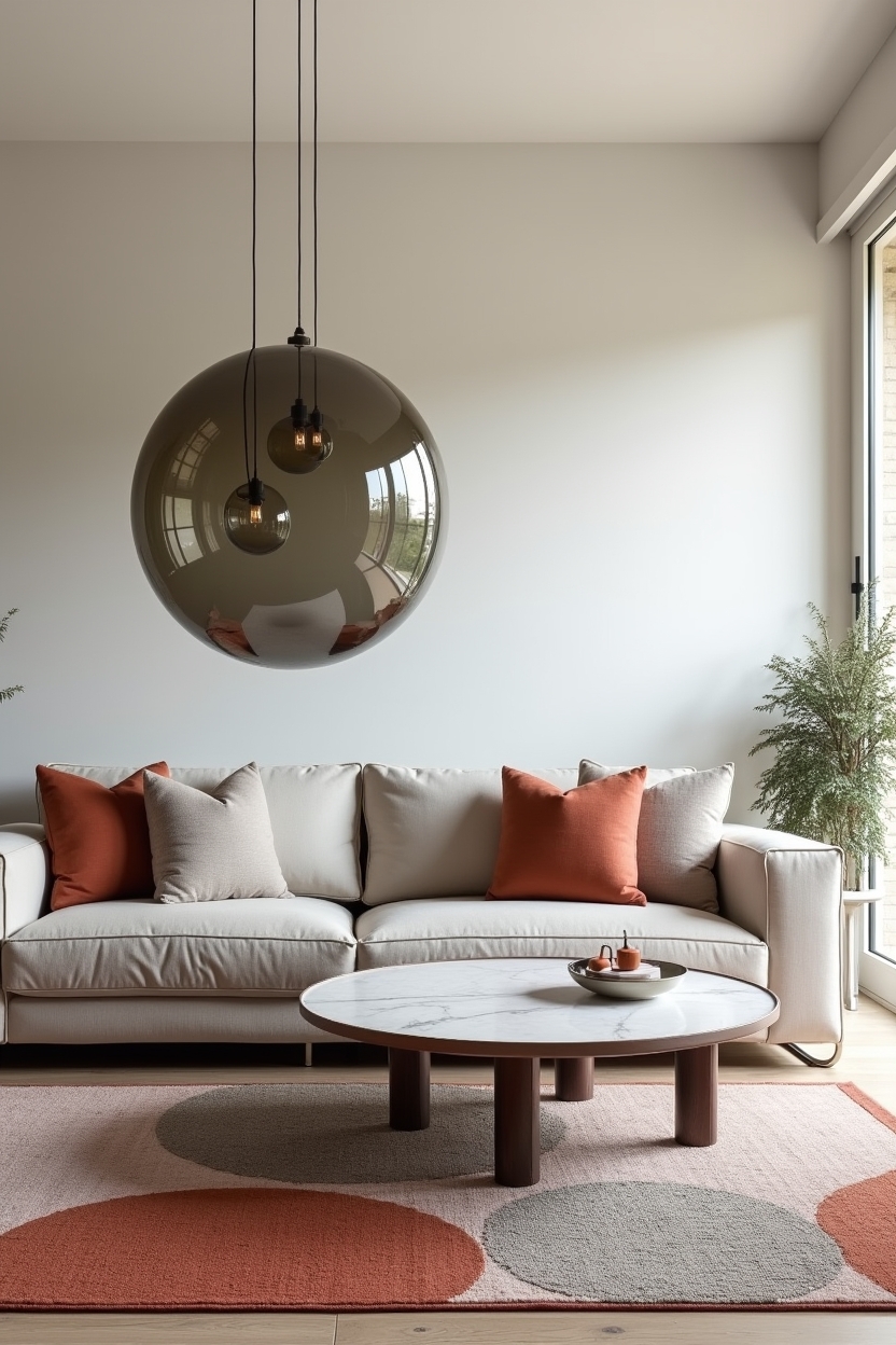 oversized smoked-glass orb pendant home decor