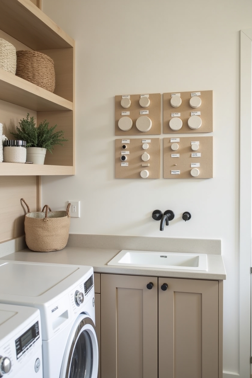 plaster small laundry room ideas — plaster sample tiles featuring mini gallery of plaster sample tiles mounted above a drying rack