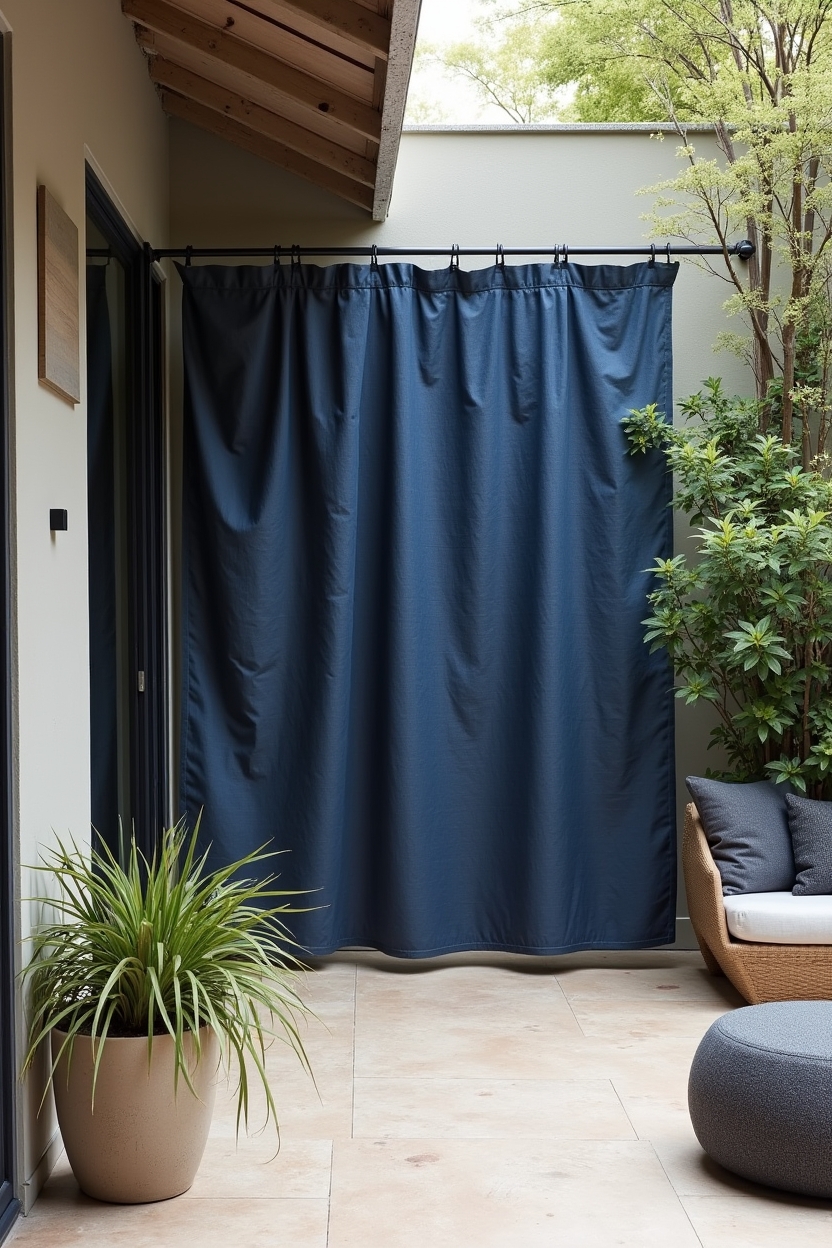 hand-dyed indigo noren linen screen home decor