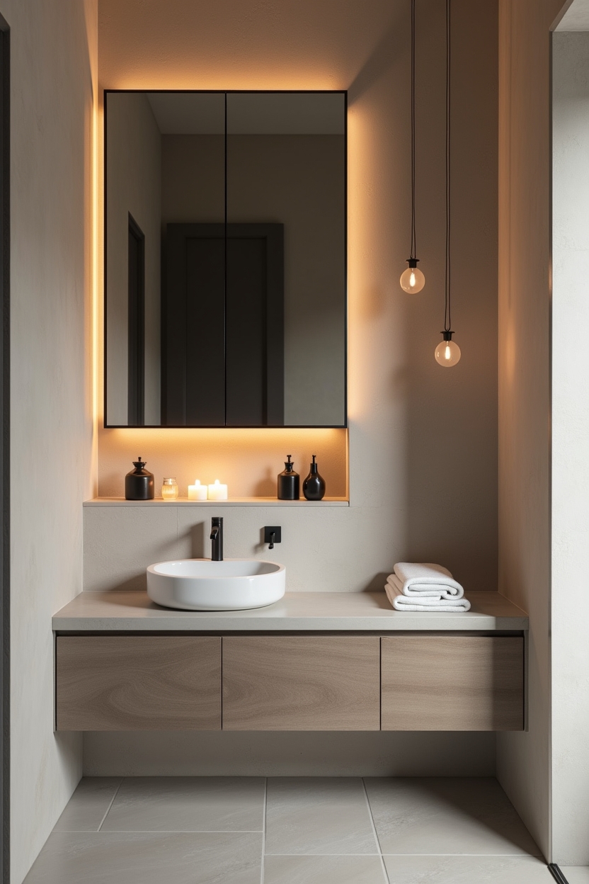 smoked-glass framed medicine cabinet home decor